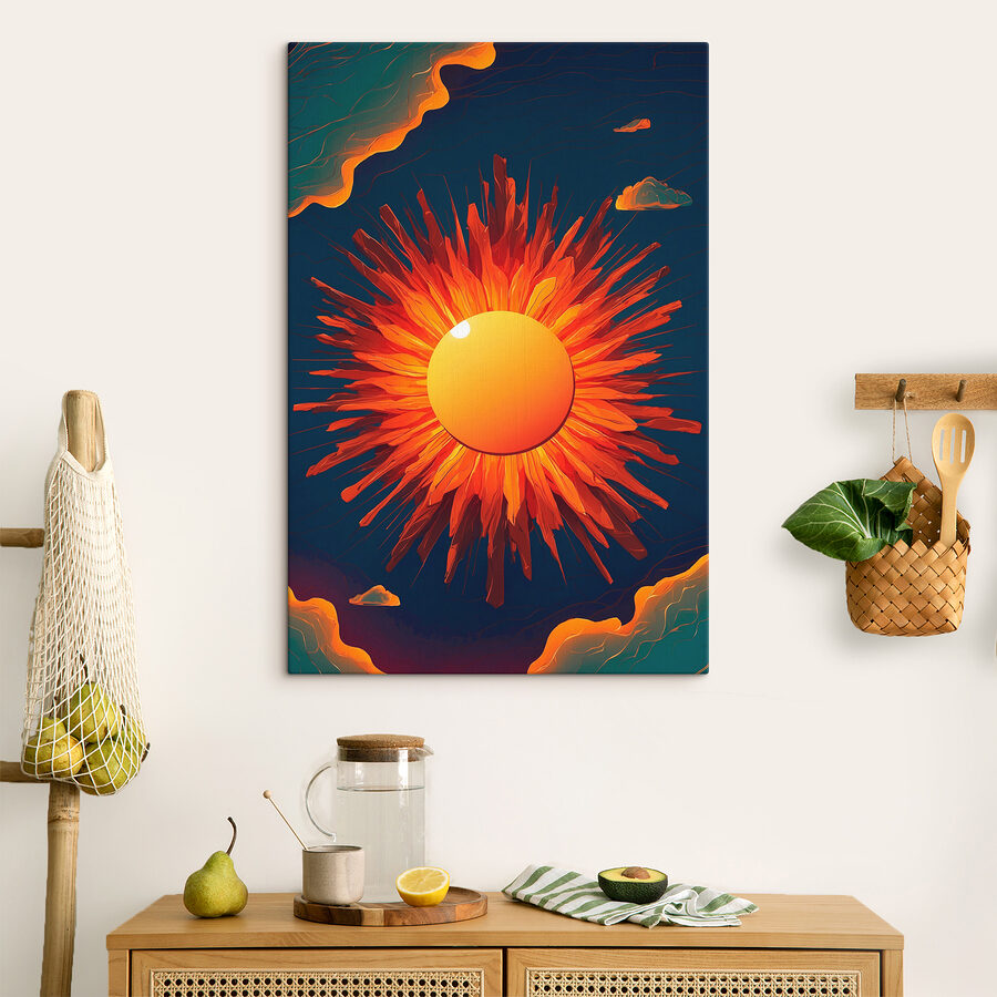 Soleil avec un soleil brillant dans le ciel