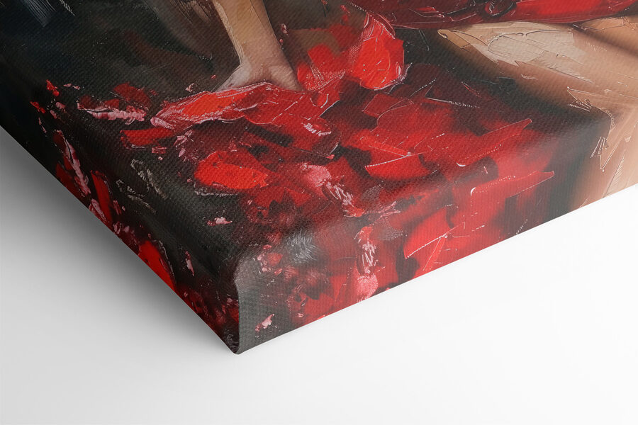 Peinture d'une femme en robe rouge Peinture d'une femme en robe rouge
