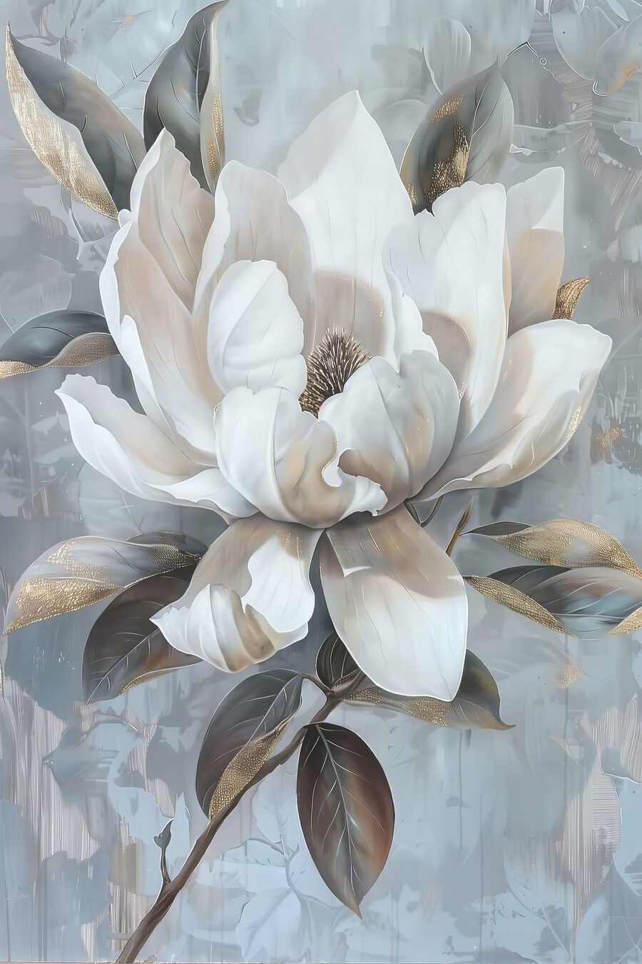 Fleur blanche avec des feuilles brunes Fleur blanche avec des feuilles brunes
