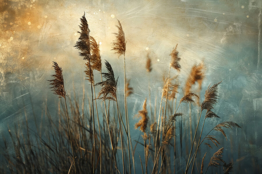Gros plan sur les herbes hautes