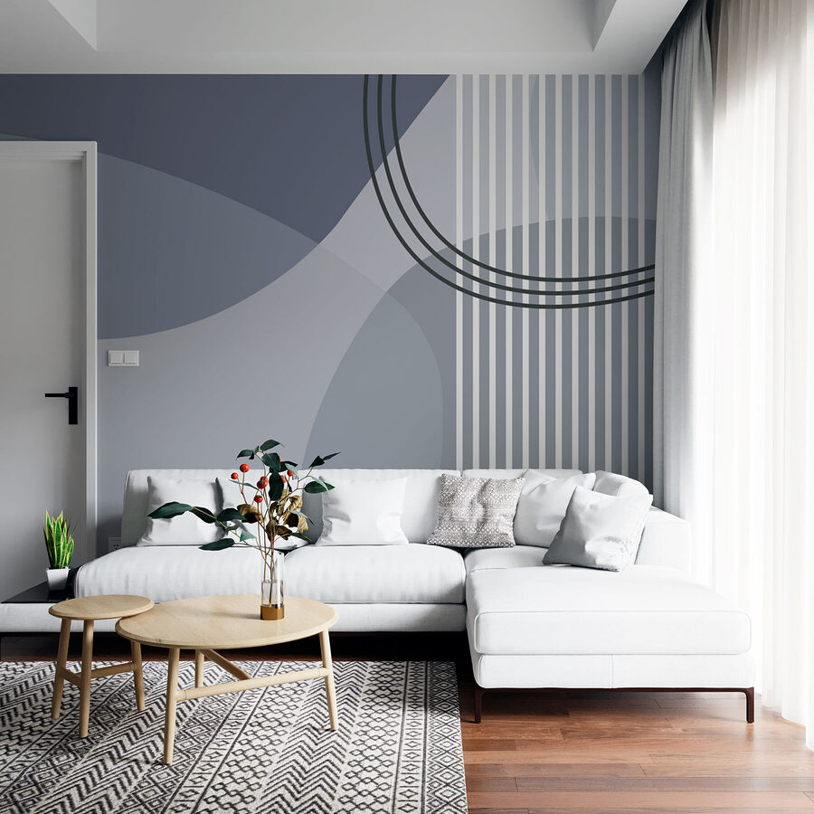 Fond gris et blanc avec des cercles et des lignes noirs