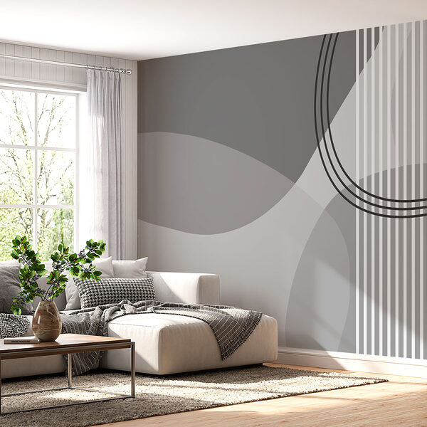 Fond gris et blanc avec des cercles et des lignes Fond gris et blanc avec des cercles et des lignes