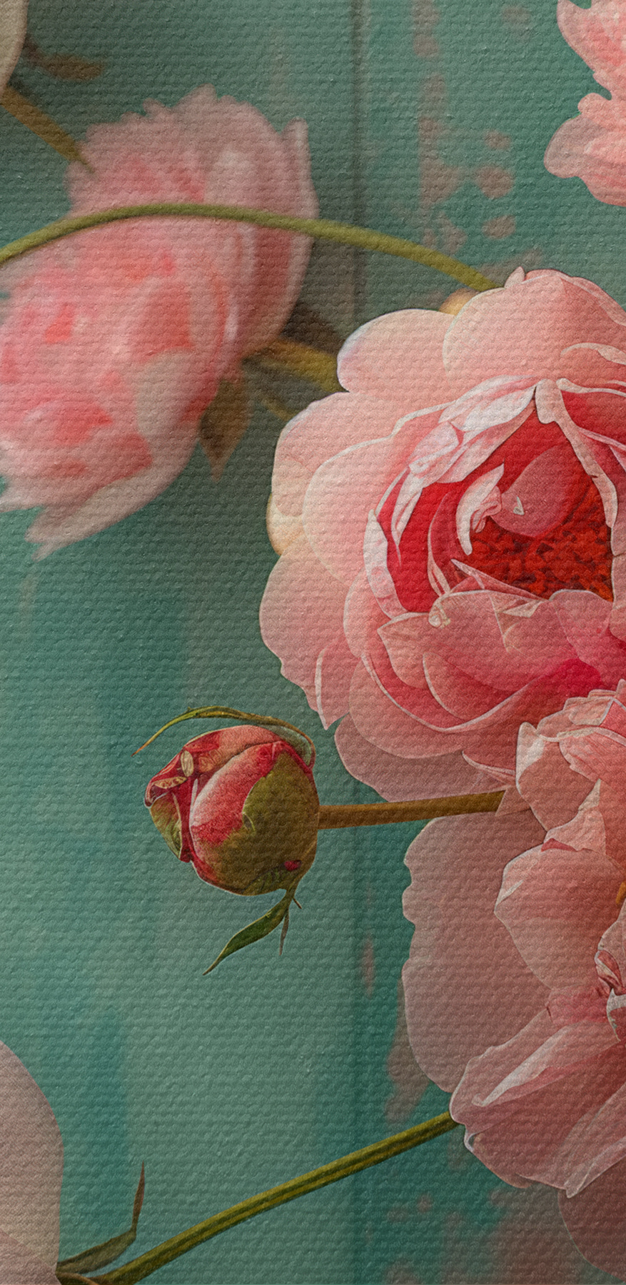 Vase de fleurs roses