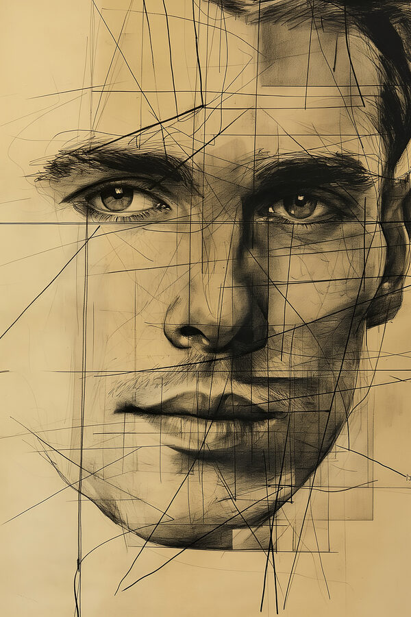 Drawing of a man's face Drawing of a man's face