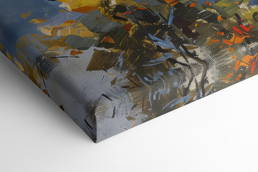 Peinture d'une ville et d'une étendue d'eau Peinture d'une ville et d'une étendue d'eau