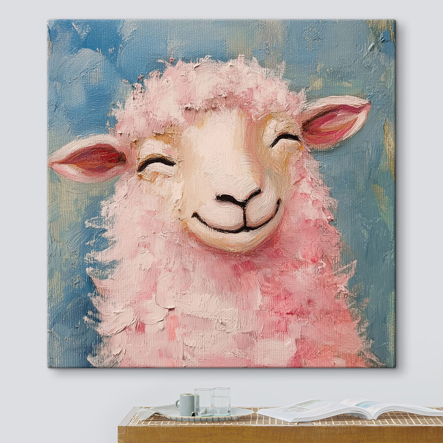 Peinture d'un mouton rose Peinture d'un mouton rose
