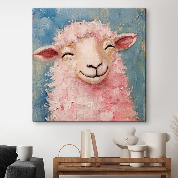 Peinture d'un mouton rose Peinture d'un mouton rose