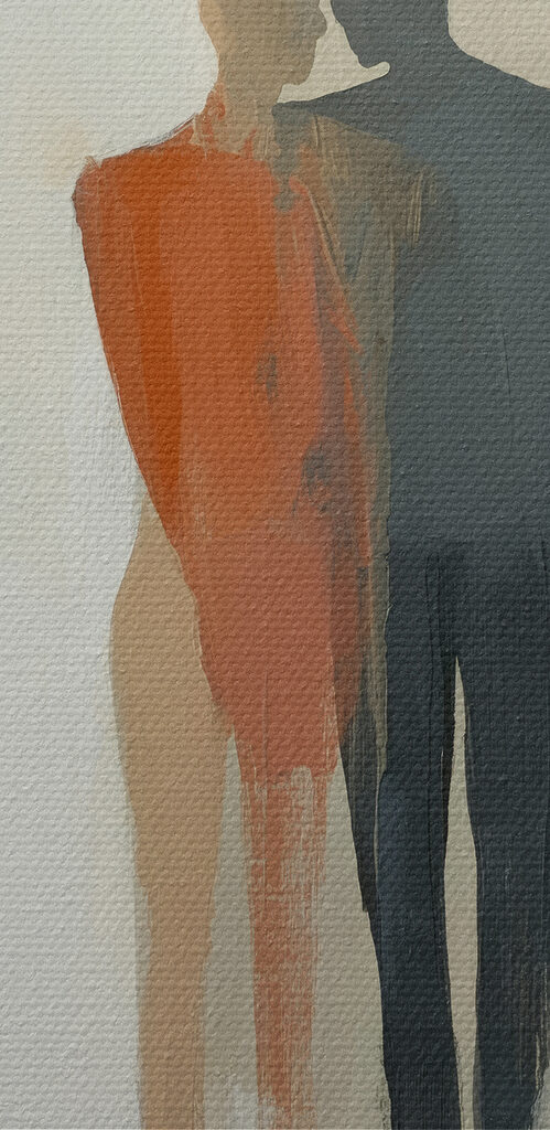 Painting of a couple of people