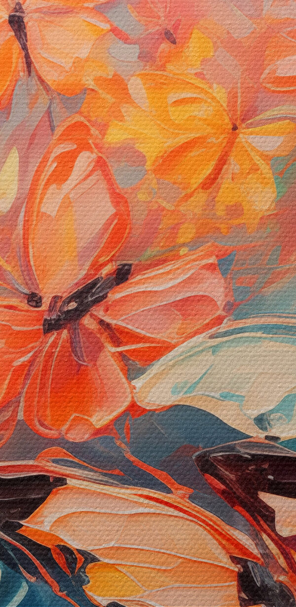 Groupe de papillons sur fond bleu Groupe de papillons sur fond bleu