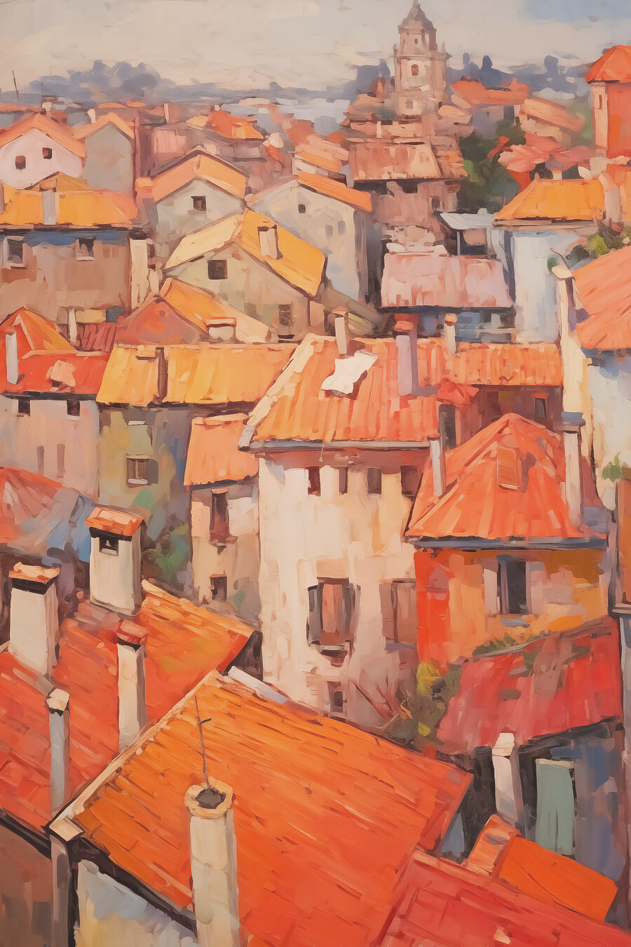 Peinture d'une ville