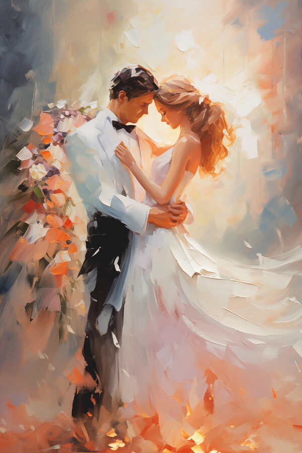 Peinture d'un homme et d'une femme dansant Peinture d'un homme et d'une femme dansant