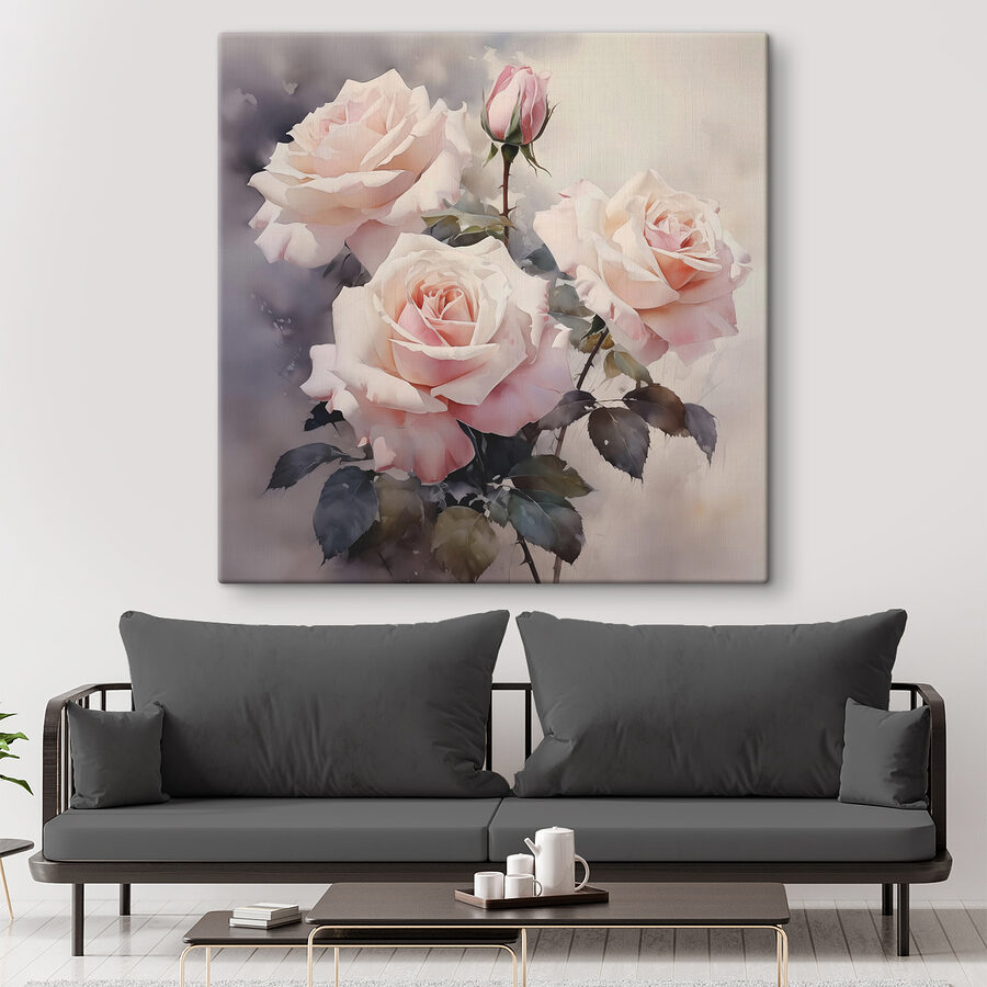 Groupe de roses roses