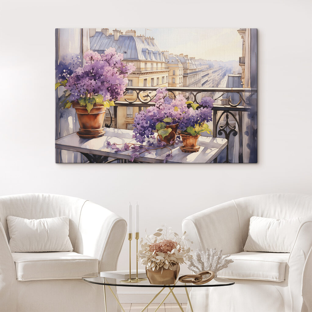 Aquarelle d'un balcon avec des fleurs violettes s39931pig402 1024x1024 - Aquarelle d'un balcon avec des fleurs violettes