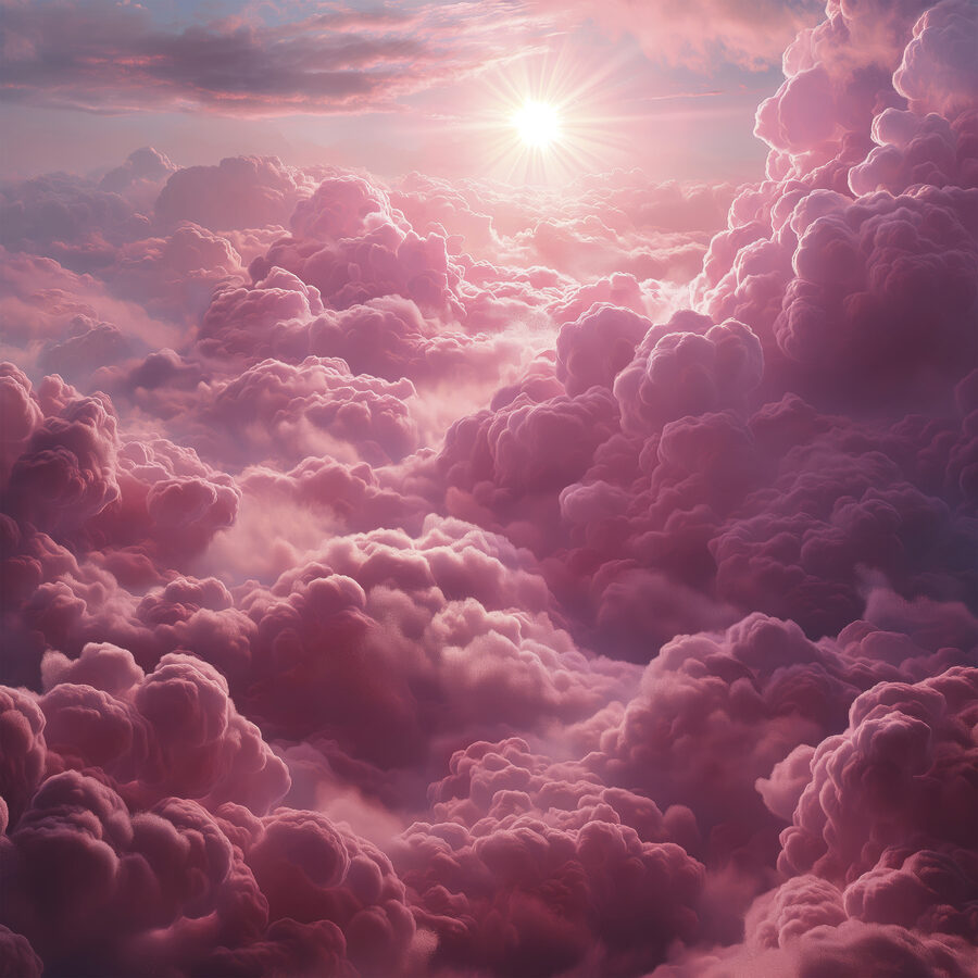 Nuages roses et soleil Nuages roses et soleil