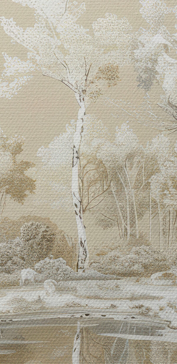 Rivière avec arbres et neige Rivière avec arbres et neige