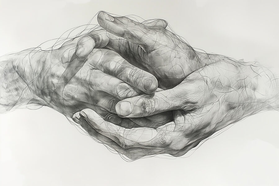 Dessin de deux mains