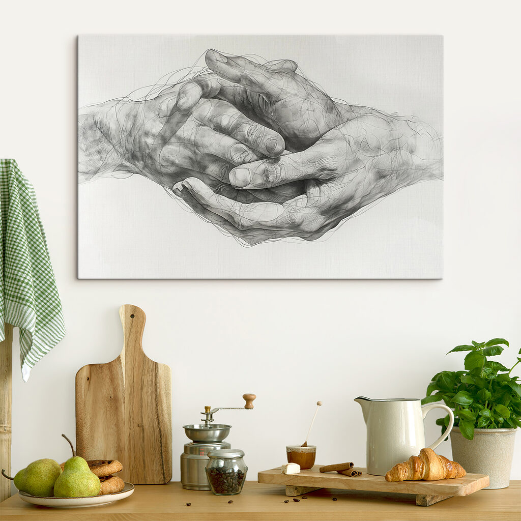 Drawing of two hands