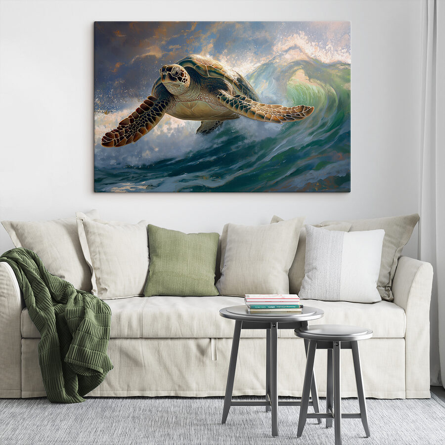 Tableaux Tortue de mer nageant dans l'océan