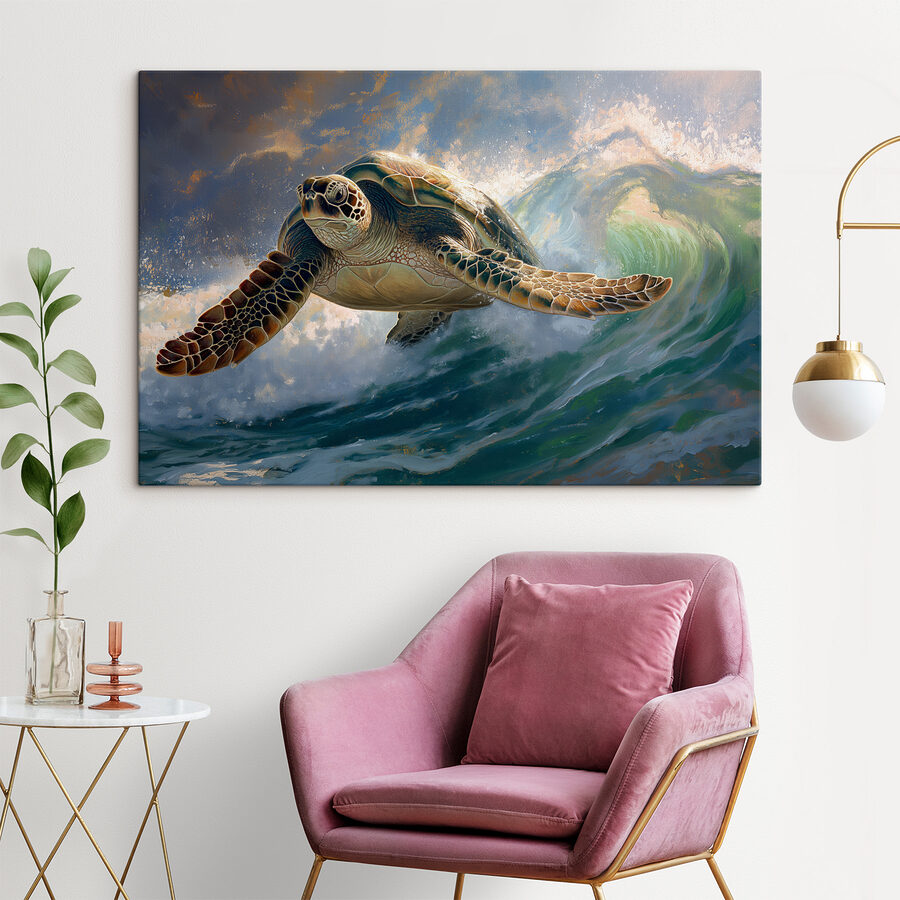 Tableaux Tortue de mer nageant dans l'océan – Image 2