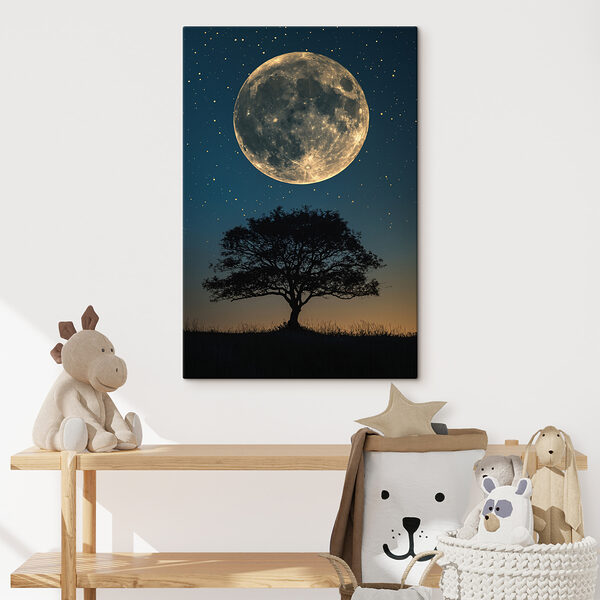 Arbre et lune dans le ciel Arbre et lune dans le ciel