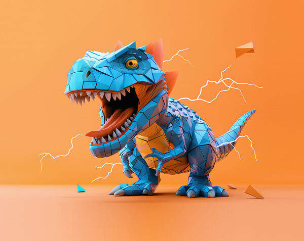 Dinosaure bleu avec des éclairs qui en sortent Dinosaure bleu avec des éclairs qui en sortent