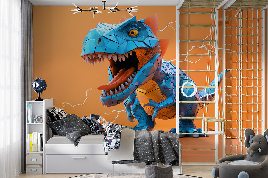 Dinosaure bleu avec des éclairs qui en sortent Dinosaure bleu avec des éclairs qui en sortent