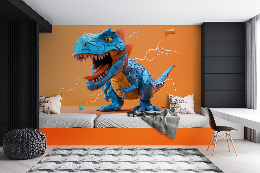 Dinosaure bleu avec des éclairs qui en sortent Dinosaure bleu avec des éclairs qui en sortent