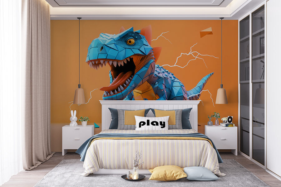 Dinosaure bleu avec des éclairs qui en sortent Dinosaure bleu avec des éclairs qui en sortent