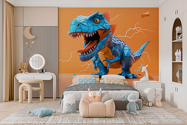 Dinosaure bleu avec des éclairs qui en sortent Dinosaure bleu avec des éclairs qui en sortent