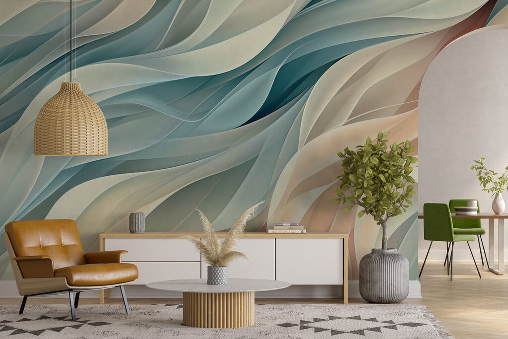 Colorful waves in a pattern Colorful waves in a pattern