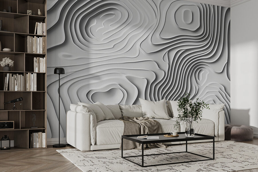 Surface blanche avec des lignes et des formes