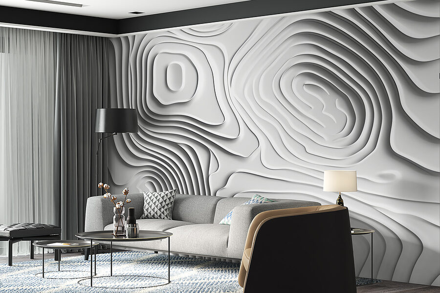 Surface blanche avec des lignes et des formes
