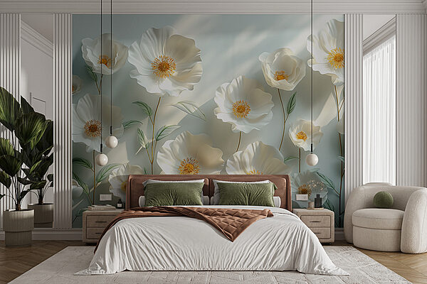 Groupe de fleurs blanches avec des feuilles vertes Groupe de fleurs blanches avec des feuilles vertes