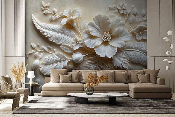 Fleur et feuilles blanches Fleur et feuilles blanches