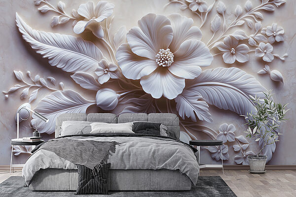 Fleur et feuilles blanches Fleur et feuilles blanches