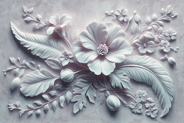 Fleur et feuilles blanches Fleur et feuilles blanches