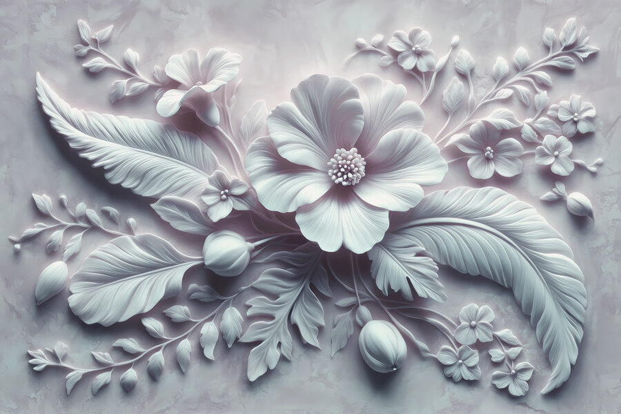 Fleur et feuilles blanches Fleur et feuilles blanches