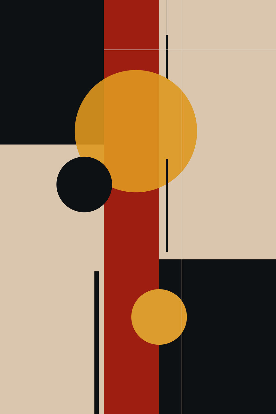 Œuvre d'art colorée avec des cercles et des lignes Œuvre d'art colorée avec des cercles et des lignes