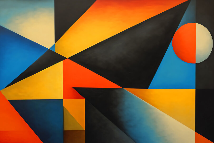 Pièce d'art colorée avec un cercle