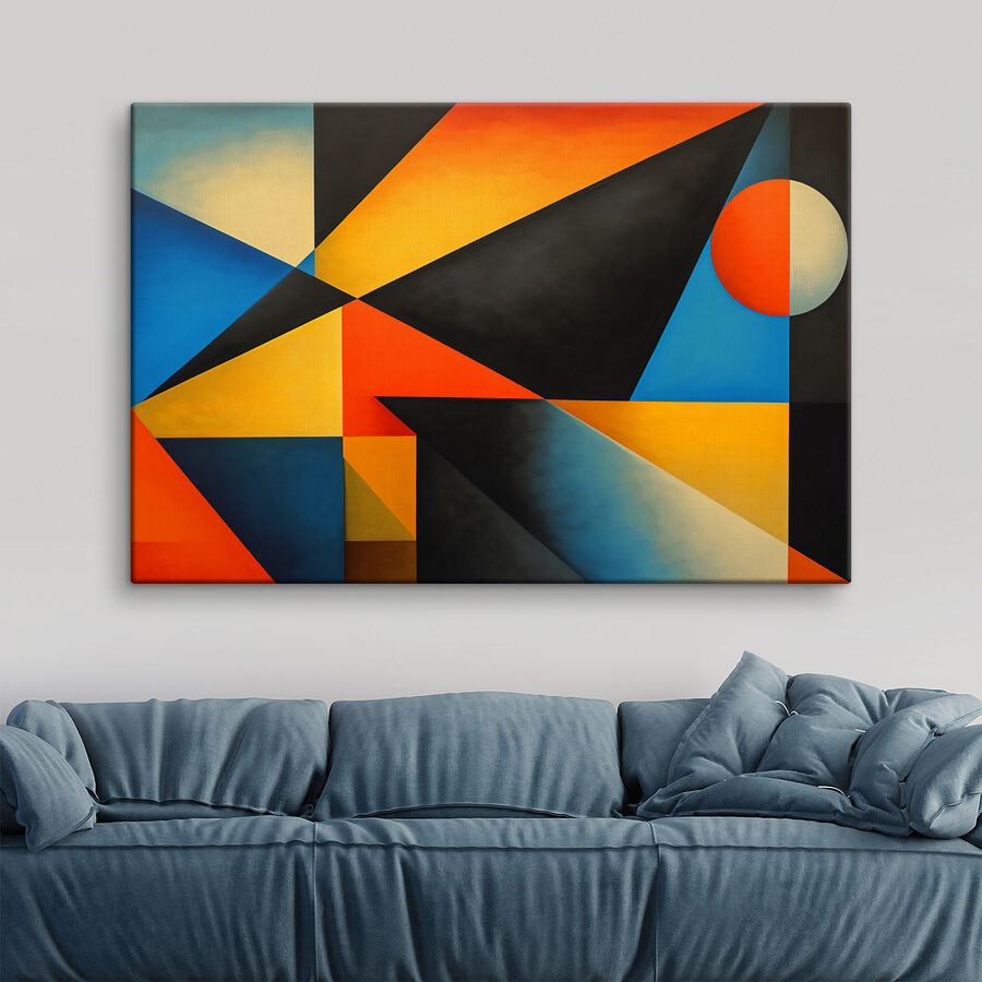 Pièce d'art colorée avec un cercle