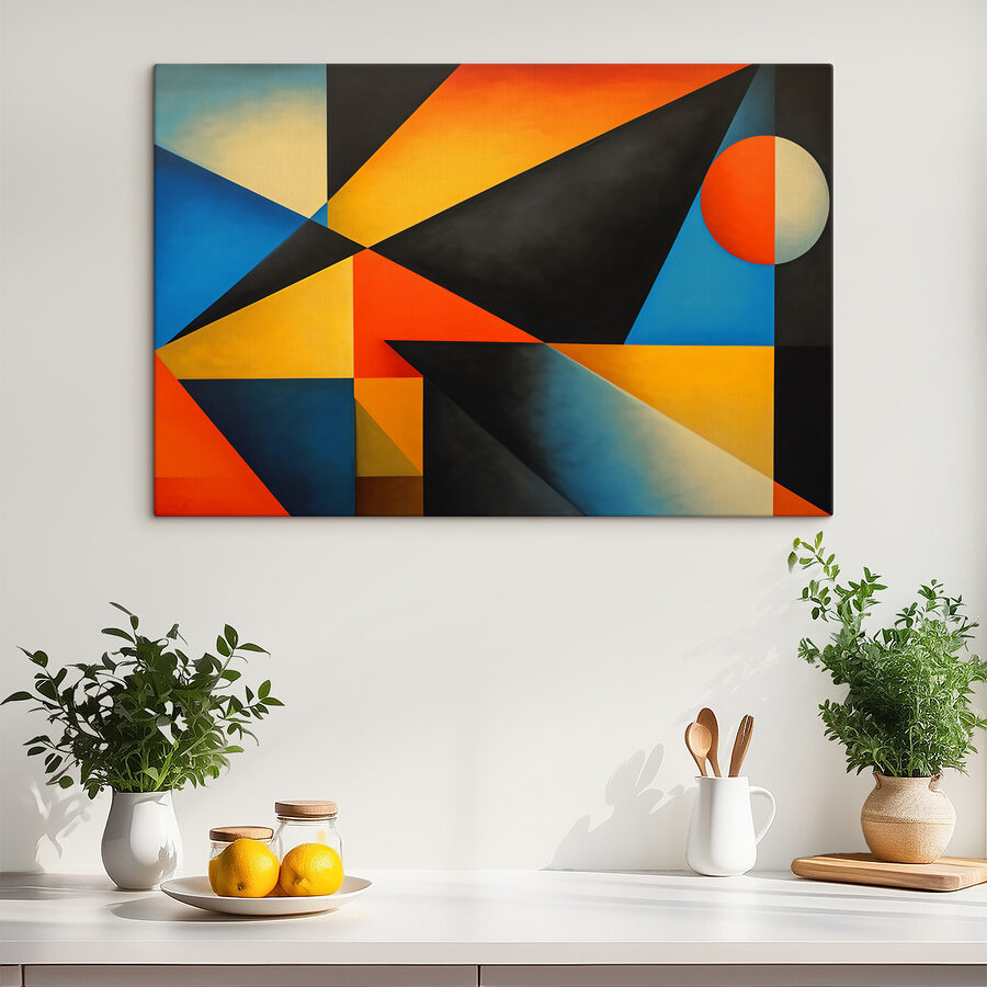 Pièce d'art colorée avec un cercle