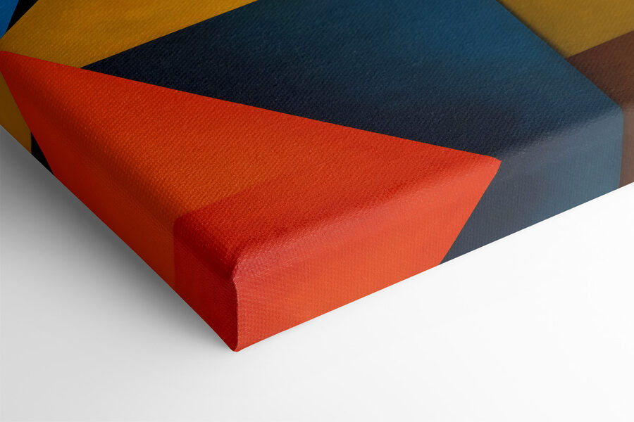 Pièce d'art colorée avec un cercle