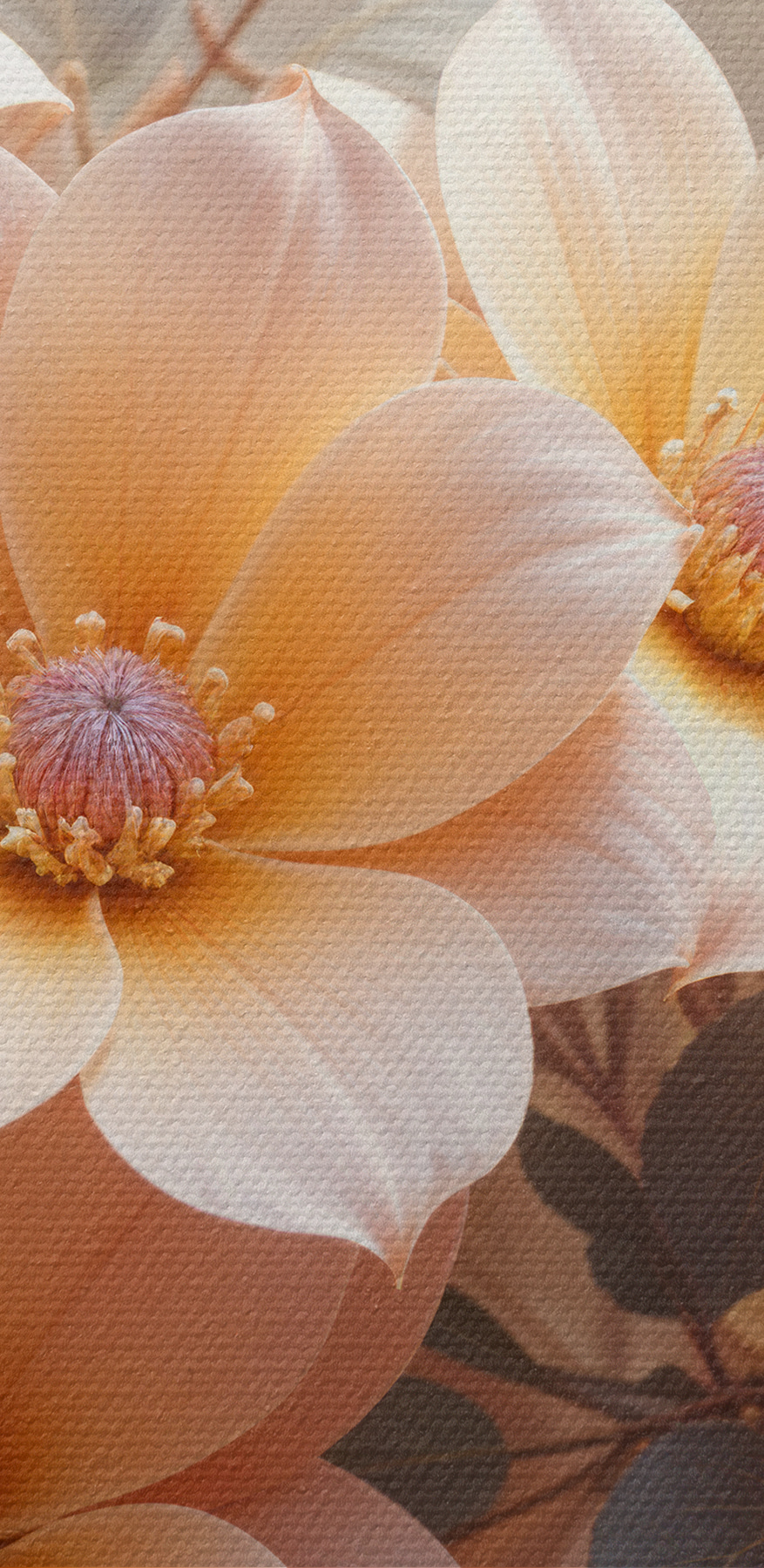 Groupe de fleurs avec feuilles