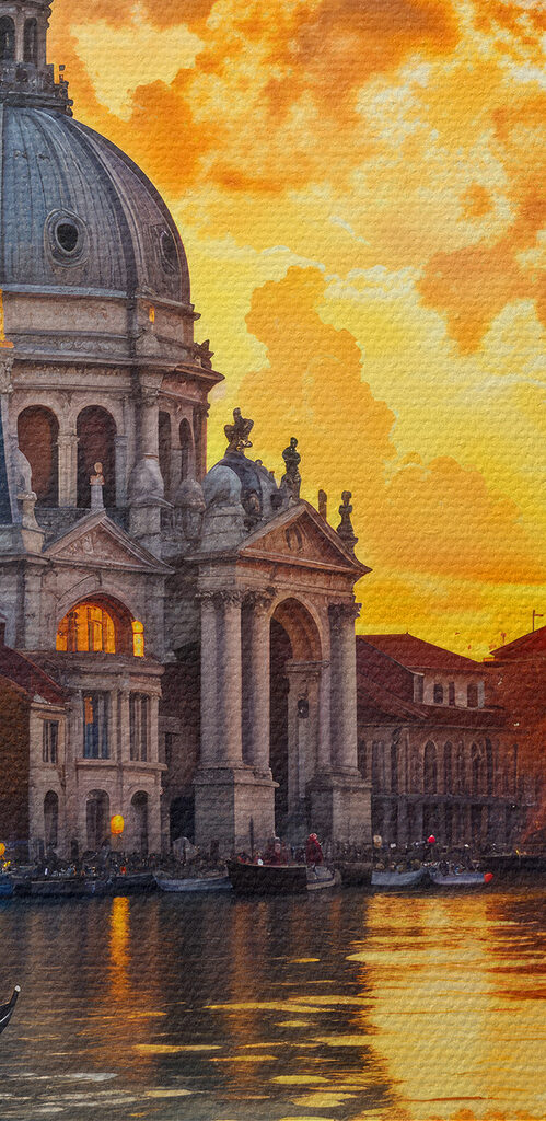 Water with a building and a boat in it Water with a building and a boat in it