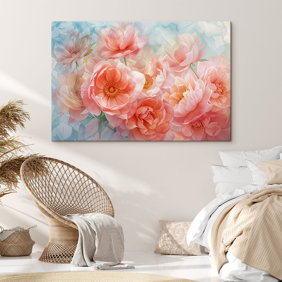 Groupe de fleurs roses