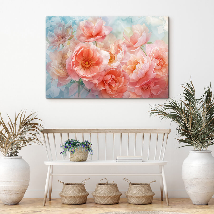 Groupe de fleurs roses