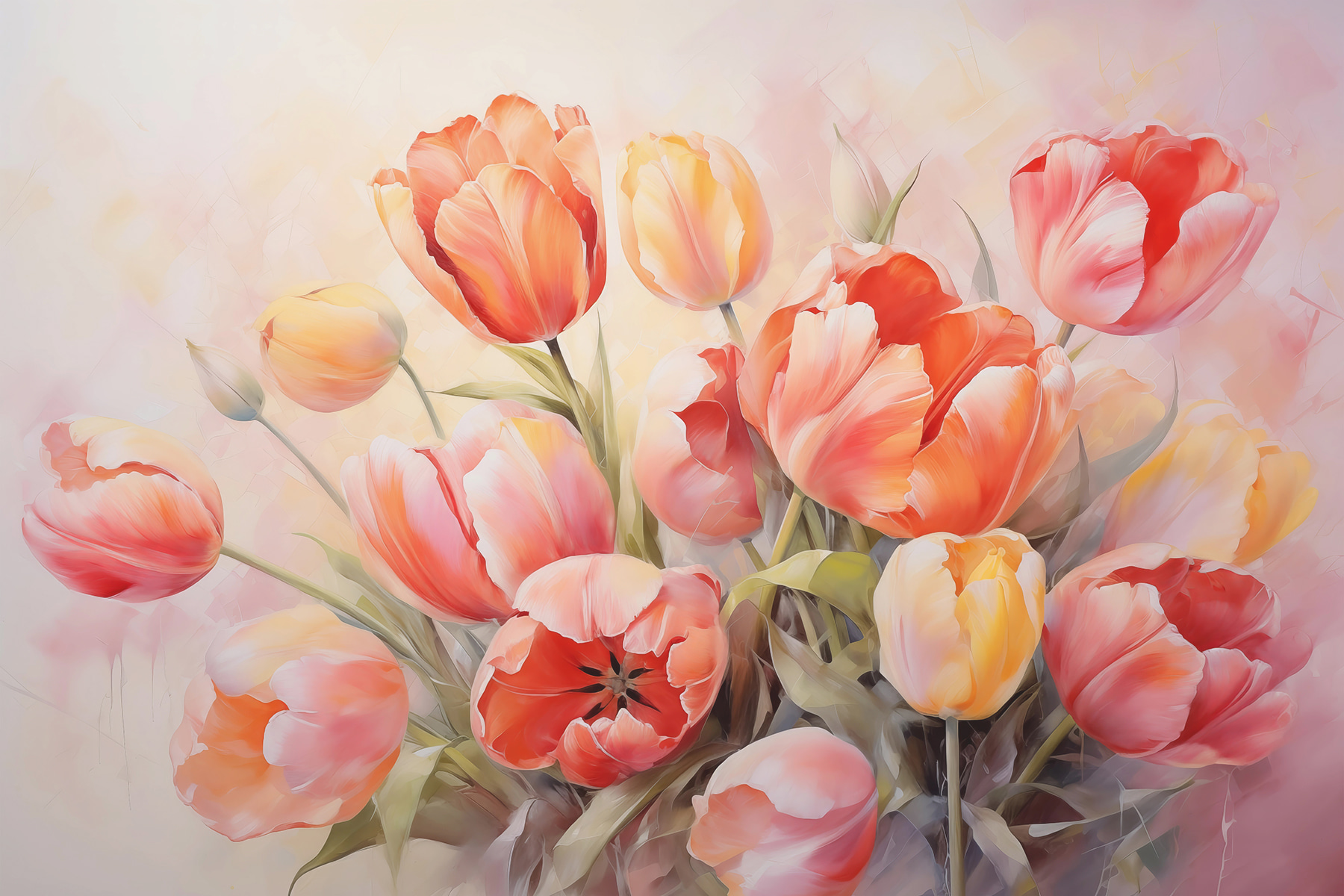 Painting of flowers on a white background