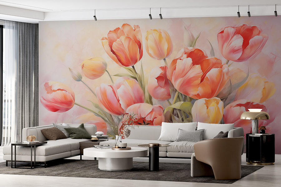 Peinture de fleurs sur fond blanc Peinture de fleurs sur fond blanc