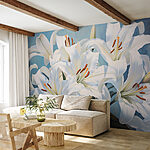 Papier peint Gros plan sur une fleur blanche