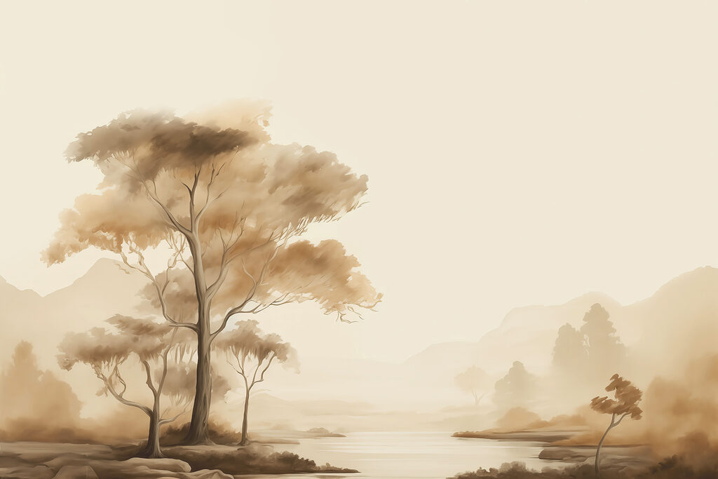 Rivière avec arbres et herbe Rivière avec arbres et herbe